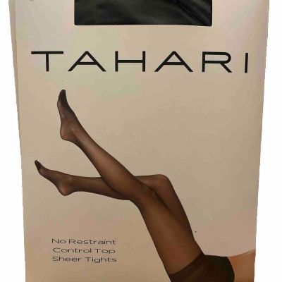 Tahari Small Black No Restraint Control Top Sheer Tights